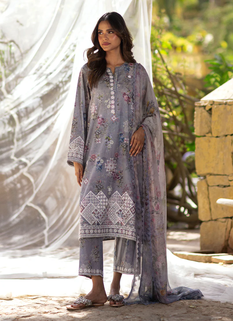 IMAGE |2452/201/204 (3 PCS Embroidered Printed Suit Summer Essence’25)
