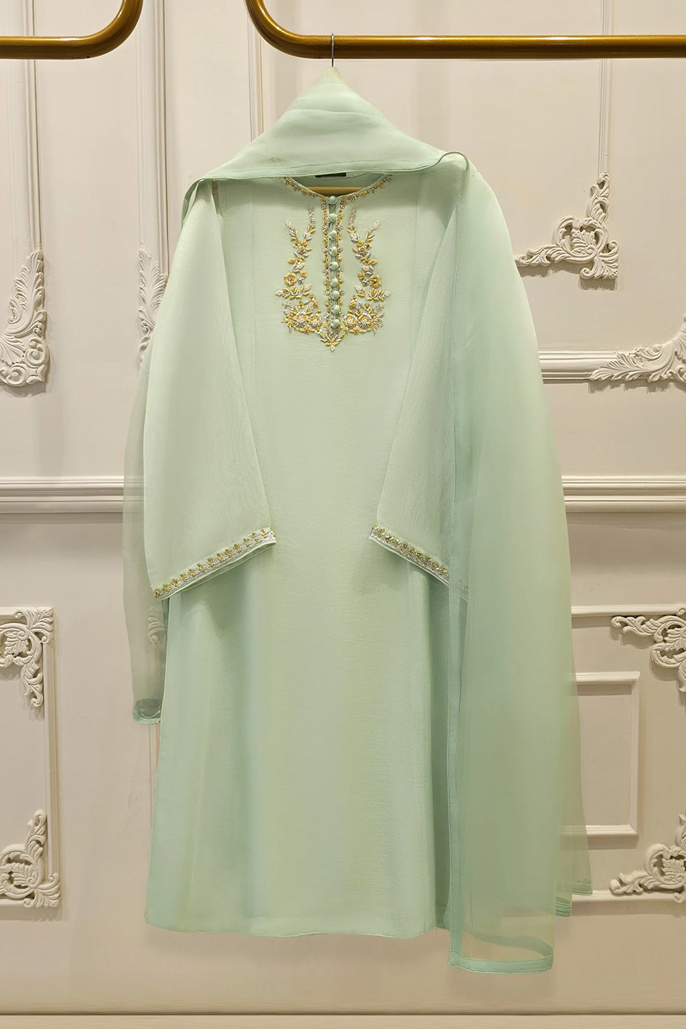 AGHANOOR |3 Piece - Pure Embroidered Cotton Net Suit S111958