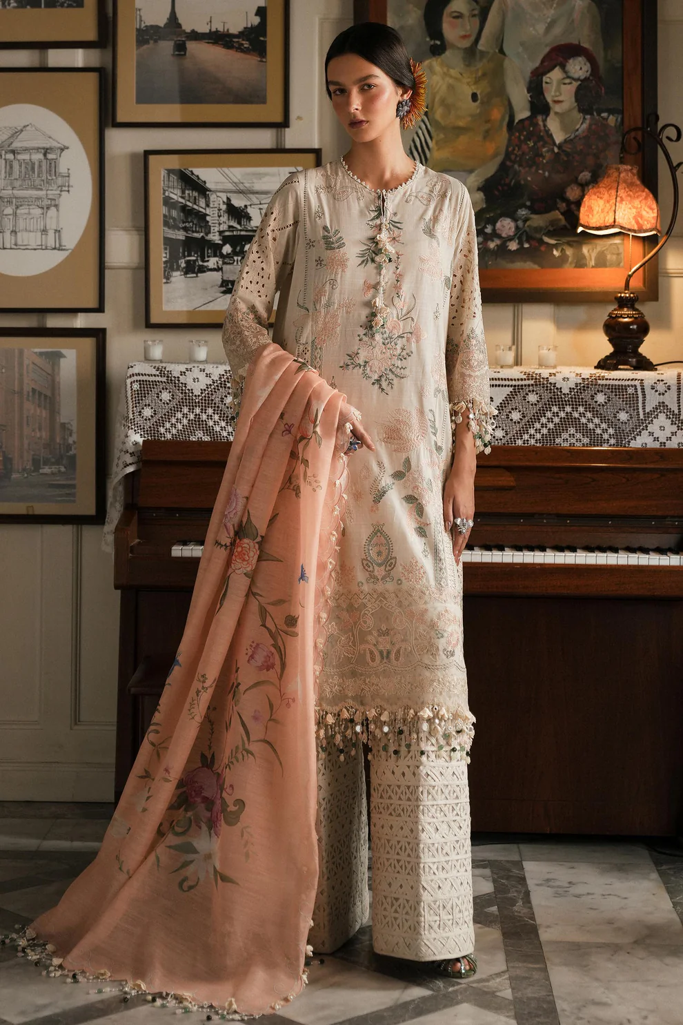 Sana Safinaz| Luxury Lawn '25 - L251-003A-3DI