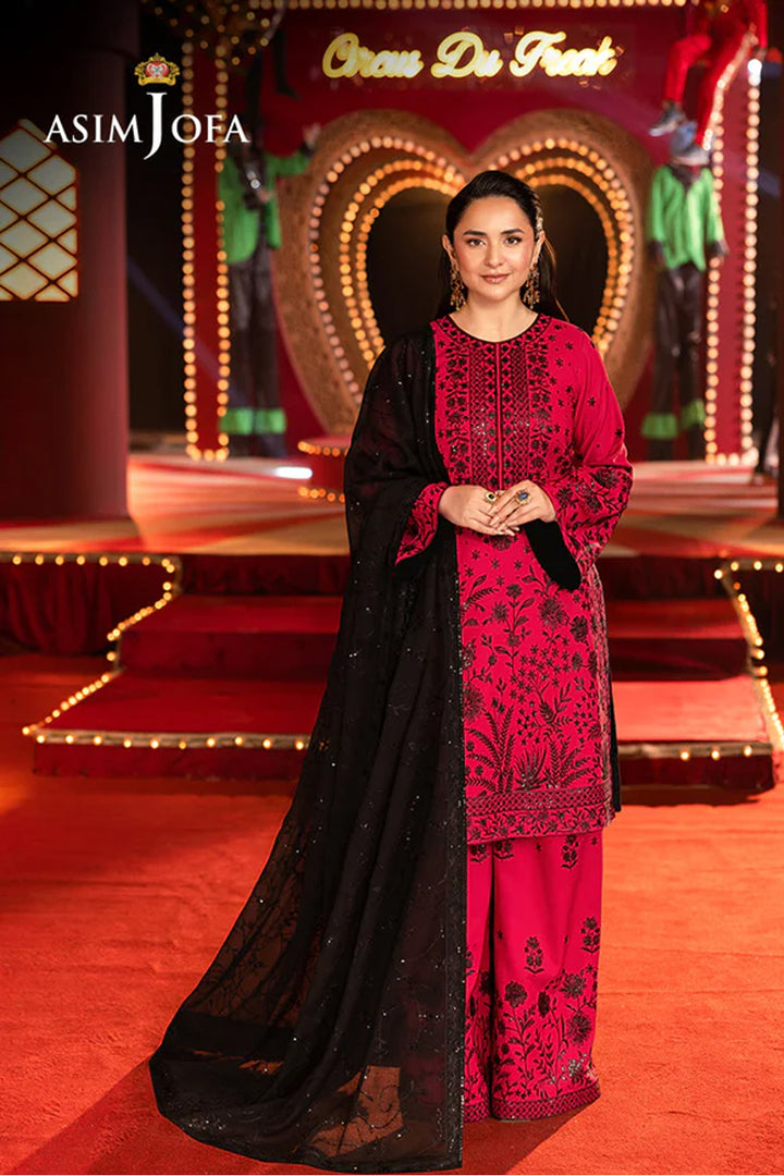 ASIM JOFA|AJLFB-11 EMBROIDERED BOSKI SILK STITCHED 3 PCS