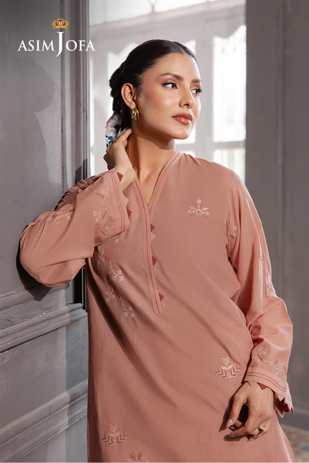 ASIM JOFA |AJPB-189 EMBROIDERED CAMBRIC STITCHED 2PCS