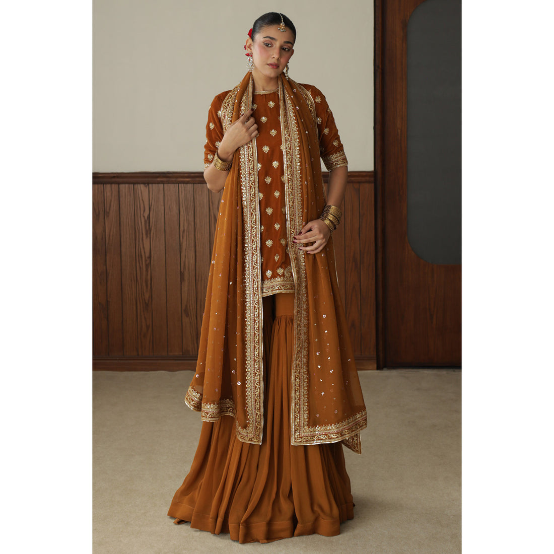 DYOT|BASHAASH'25-BURNT SIENNA OUTFIT