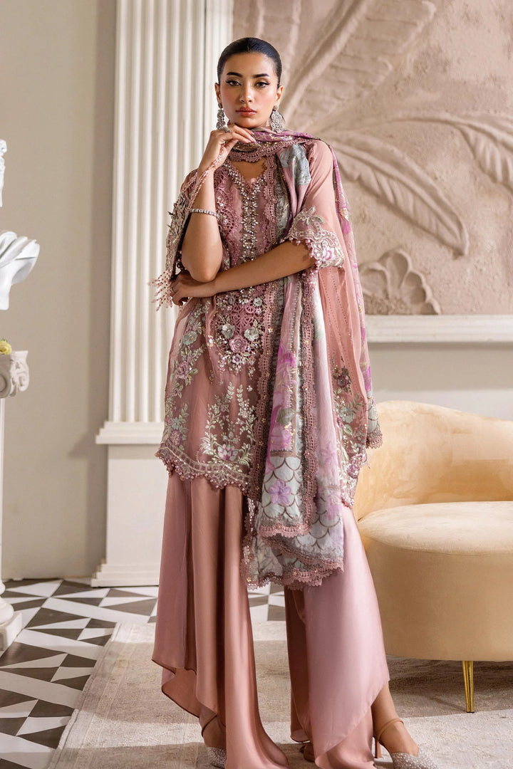 Maria b Unstitched Chiffon'25|MPC-25-105-Tea Pink