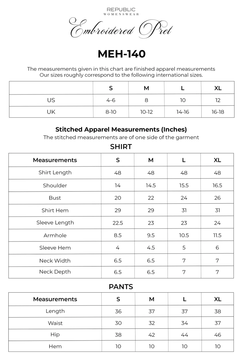 Republic Womenswear Pret |- M-148 / embroidered pret vol II'25