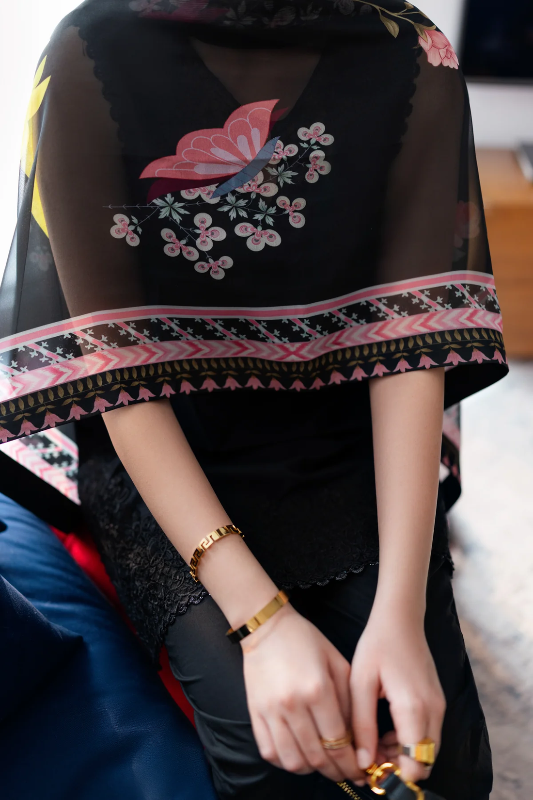 Zaib |JET BLACK LUXURY EMBROIDERED 3 PCS SET (NPA3-25430)-READY TO WEAR