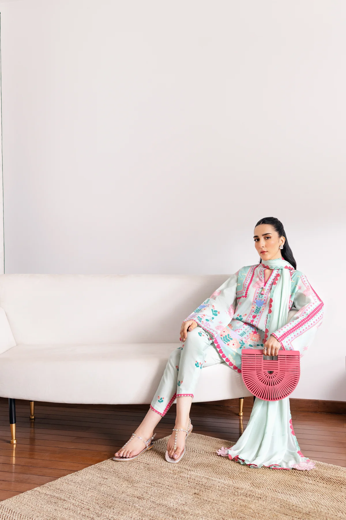 Zaib |SOFT MINT GREEN LUXURY PRINTED 3PCS SET (NPA3-25432)-READY TO WEAR