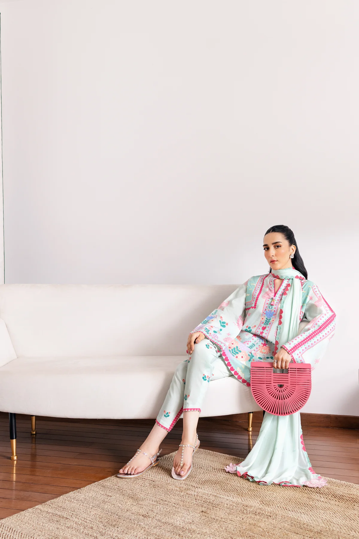 Zaib |SOFT MINT GREEN LUXURY PRINTED 3PCS SET (NPA3-25432)-READY TO WEAR
