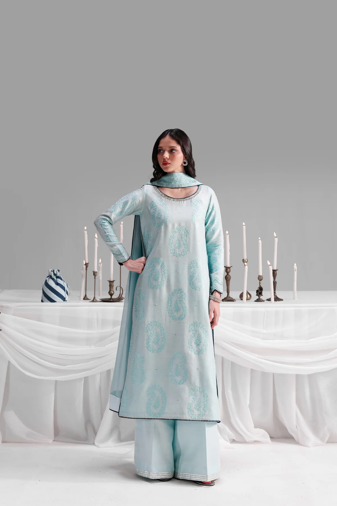 ZAIB |LUXURY WEDDING EDIT 2025 -CE BLUE  (NPA3-25451)