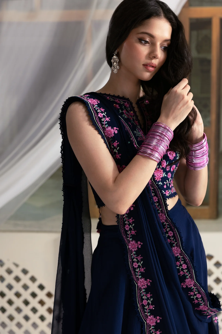 Zaib| The Wedding Shop '25 - NAVY BLUE LEHENGA CHOLI WEDDING EDIT 2025 (NPA3-25434)