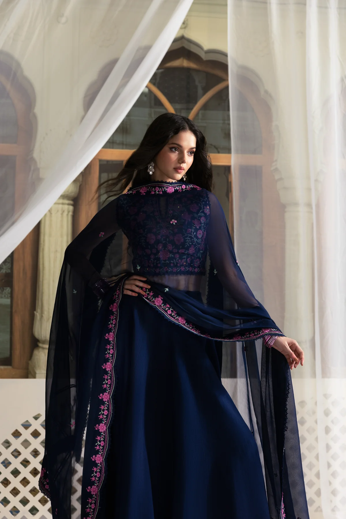 Zaib| The Wedding Shop '25 - NAVY BLUE LEHENGA CHOLI WEDDING EDIT 2025 (NPA3-25434)