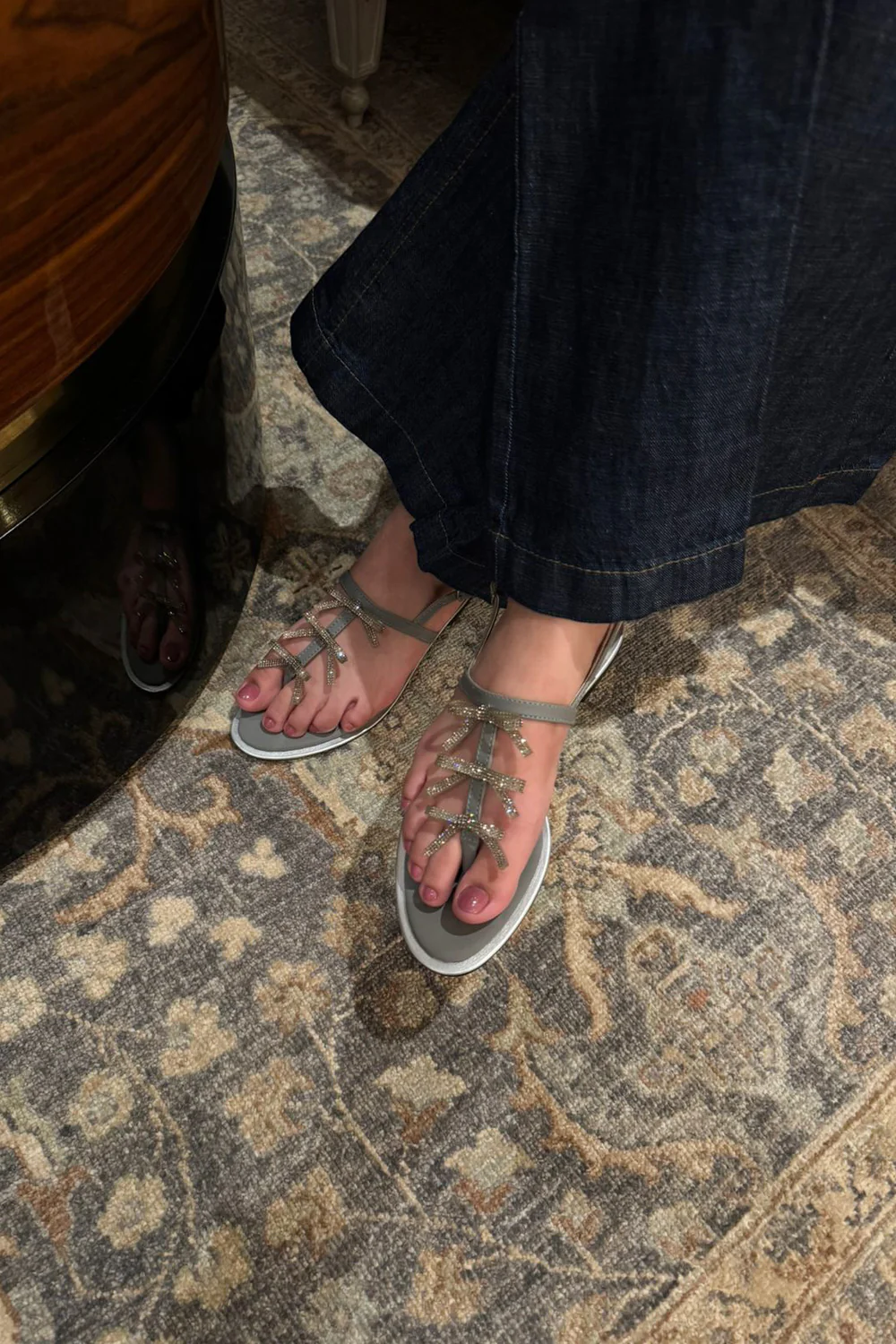 Zaib The Wedding Shop '25 - CAOVILLA SILVER FLAT SANDALS (ZBN-25003)