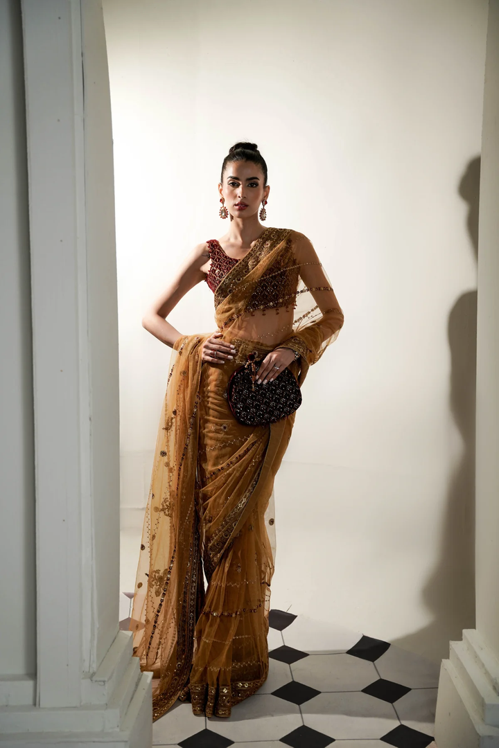 Zaib| The Wedding Shop '25 - Gold Timeless Saree Wedding Edit 2024/2025 (NPA3-24433)