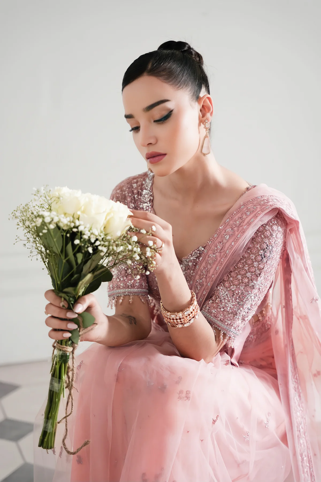 Zaib |The Wedding Shop '25 - BLUSH PINK MODERN TIMELESS SAREE WEDDING EDIT 2024/2025 (NPA3-24429)