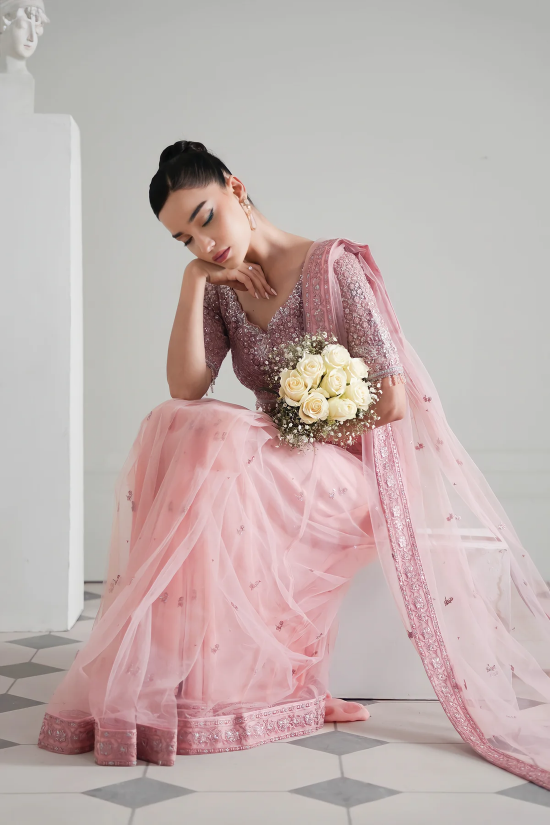 Zaib |The Wedding Shop '25 - BLUSH PINK MODERN TIMELESS SAREE WEDDING EDIT 2024/2025 (NPA3-24429)