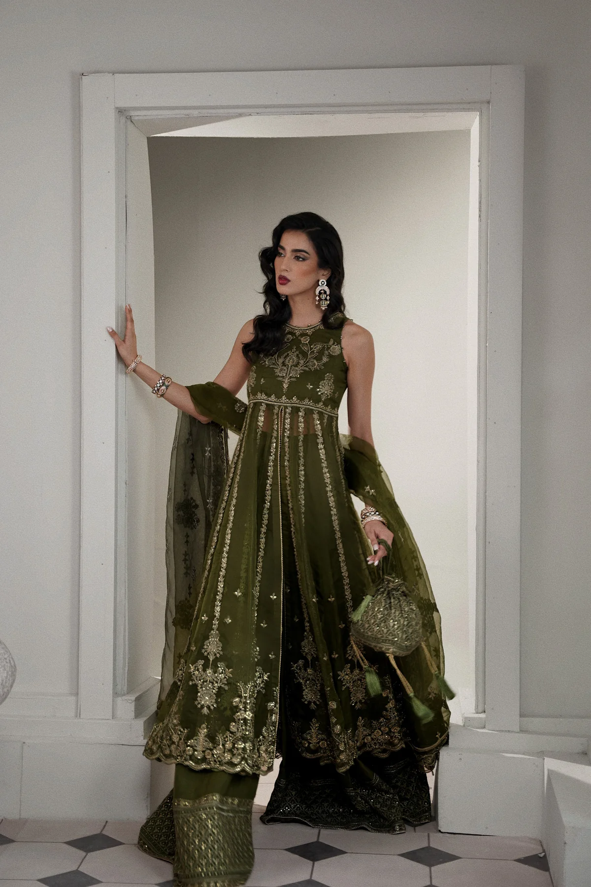 Zaib| The Wedding Edit '25 - Classic Olive Set WEDDING EDIT 2024/2025 (NPA3-24434)
