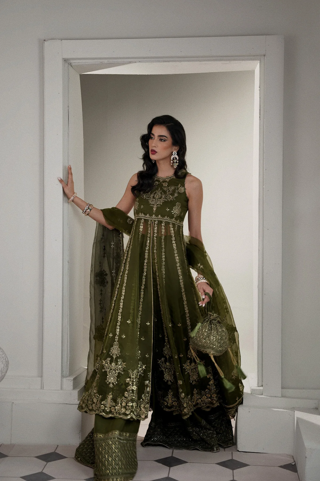 Zaib| The Wedding Edit '25 - Classic Olive Set WEDDING EDIT 2024/2025 (NPA3-24434)