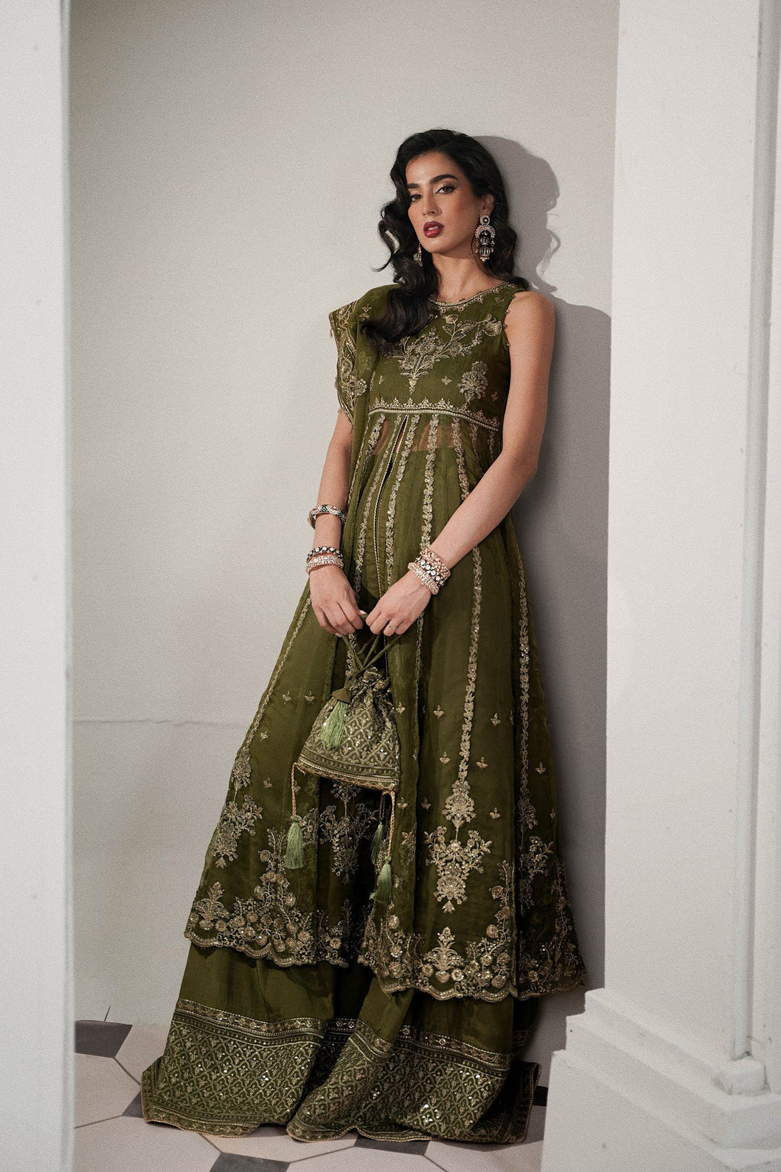Zaib| The Wedding Edit '25 - Classic Olive Set WEDDING EDIT 2024/2025 (NPA3-24434)