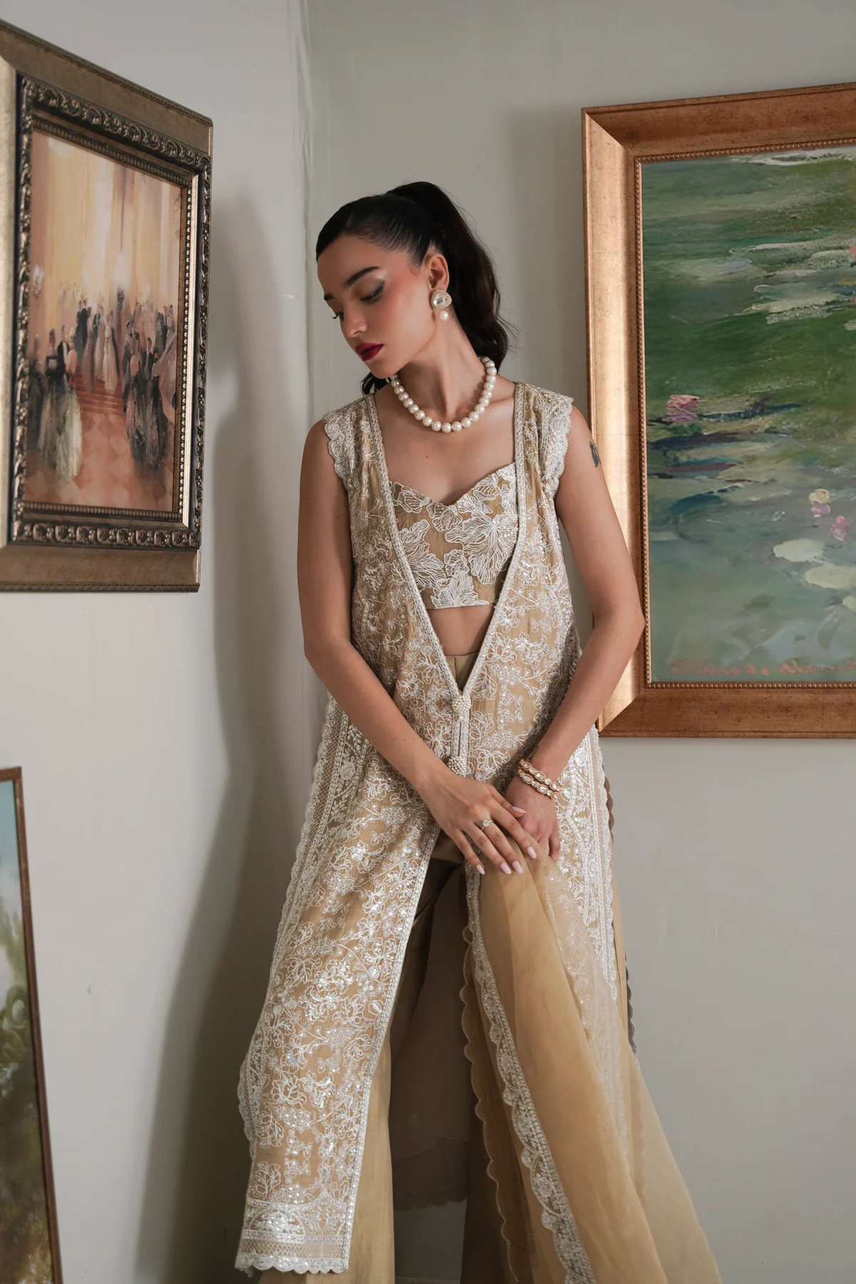 Zaib| The Wedding Shop '25 - GOLDEN Beige SET WEDDING EDIT 2024/2025 (NPA3-24427)