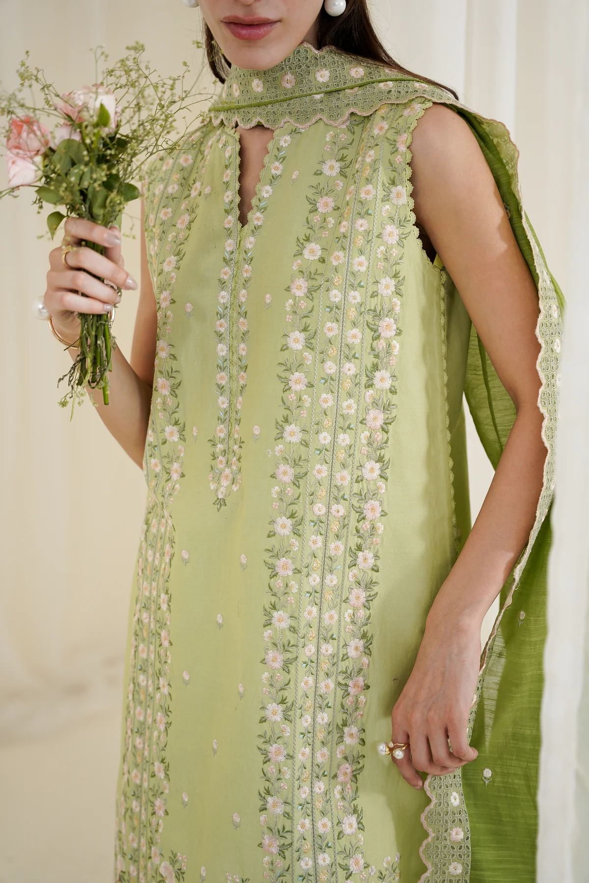 Zaib |PISTACHIO LUXURY EMBROIDERED 3PCS SET NPA3-25429 (READY TO WEAR)