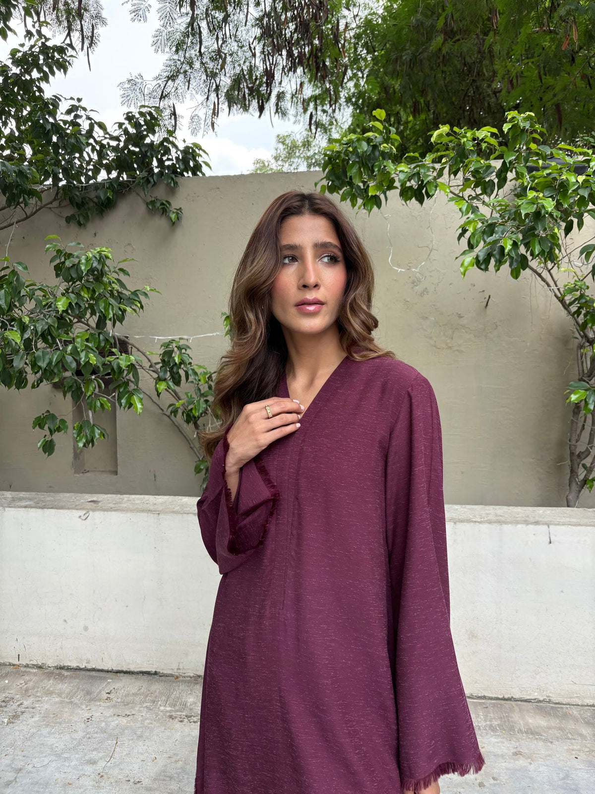 Sak Atelier| Burgundy Dhaaga Set