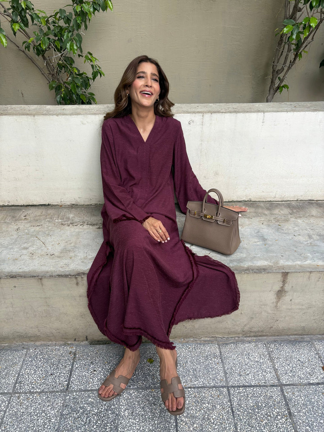 Sak Atelier| Burgundy Dhaaga Set