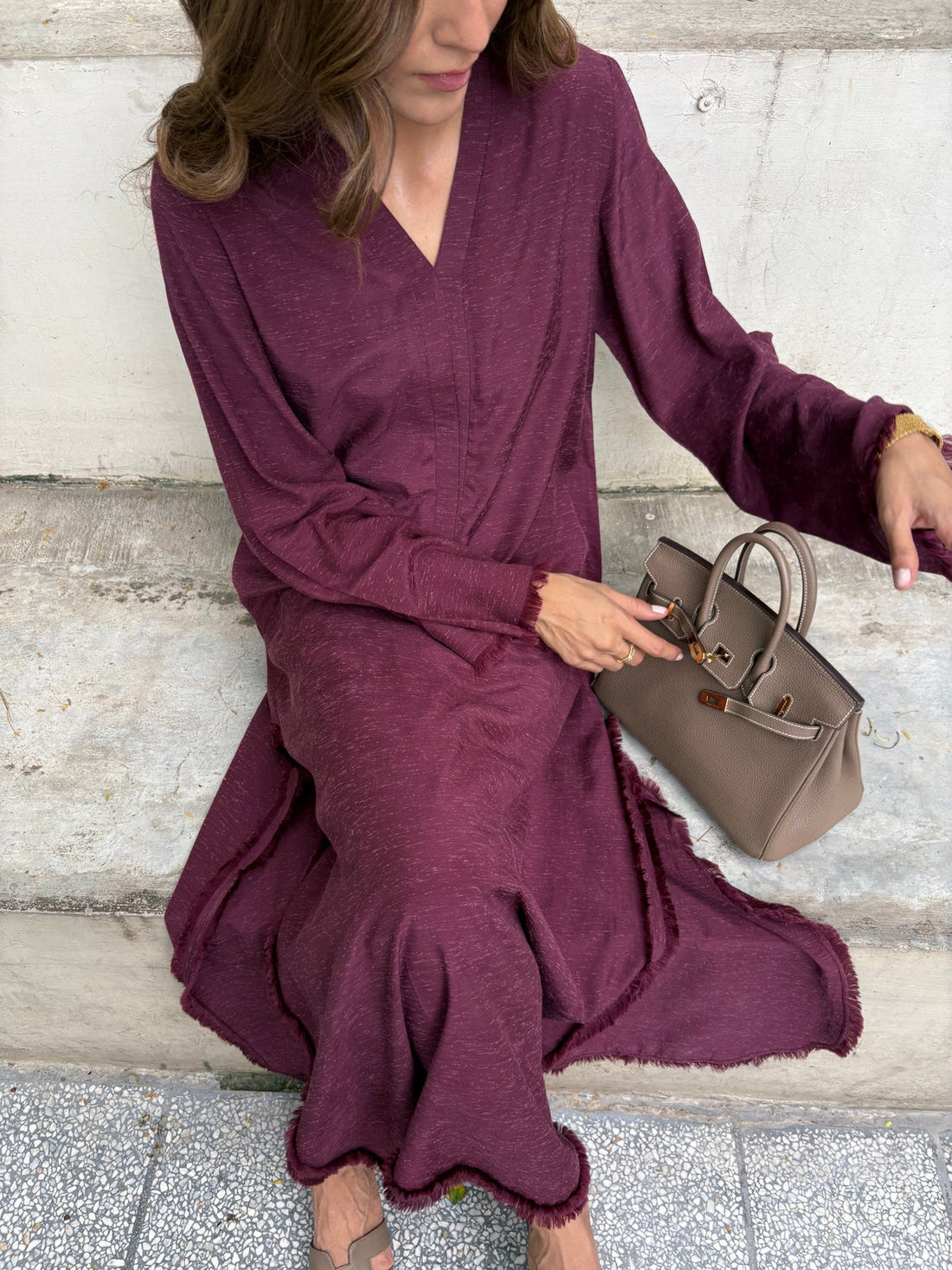 Sak Atelier| Burgundy Dhaaga Set