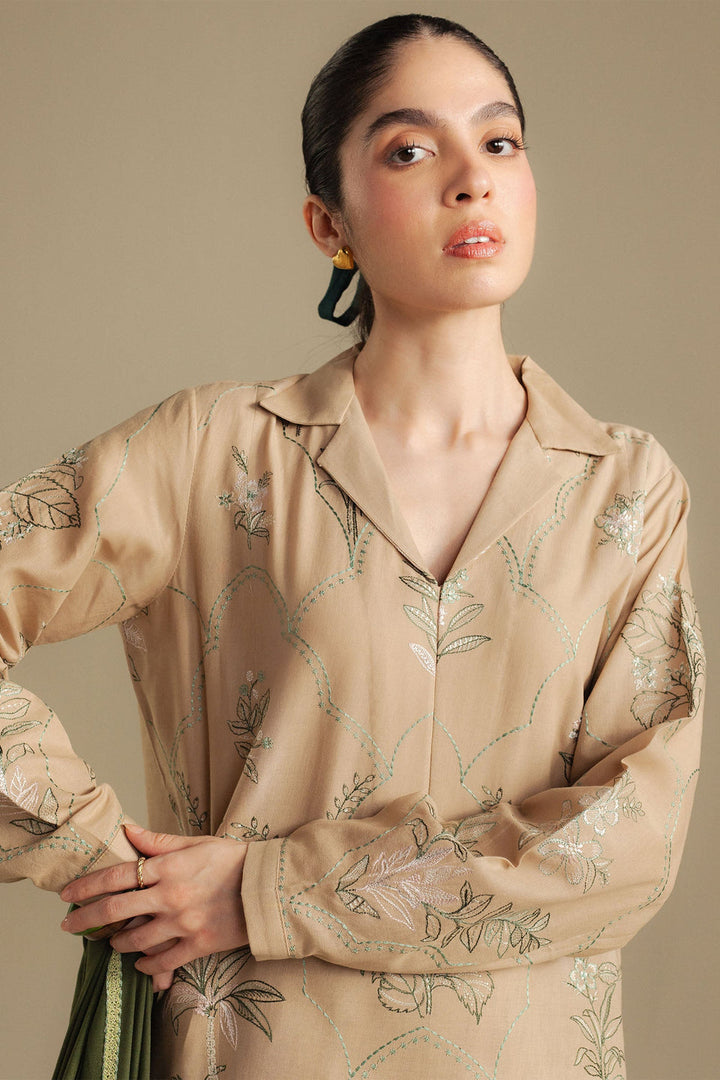 COCO BY ZARA SHAHJAHAN|WINTER UNSTITCHED'25-AMBER-1A