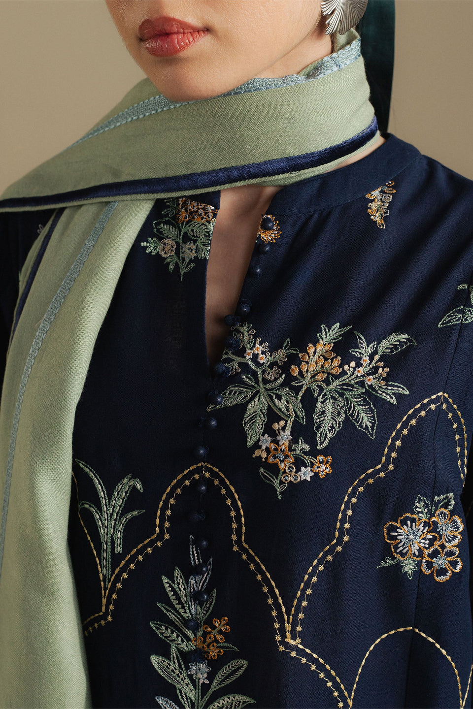 COCO BY ZARA SHAHJAHAN|WINTER UNSTITCHED'25-AMBER -1B