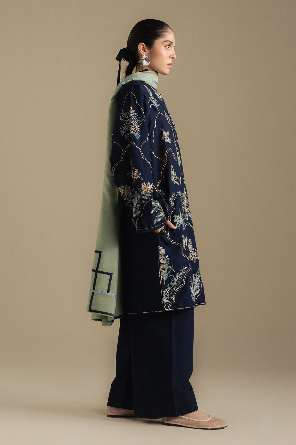 COCO BY ZARA SHAHJAHAN|WINTER UNSTITCHED'25-AMBER -1B