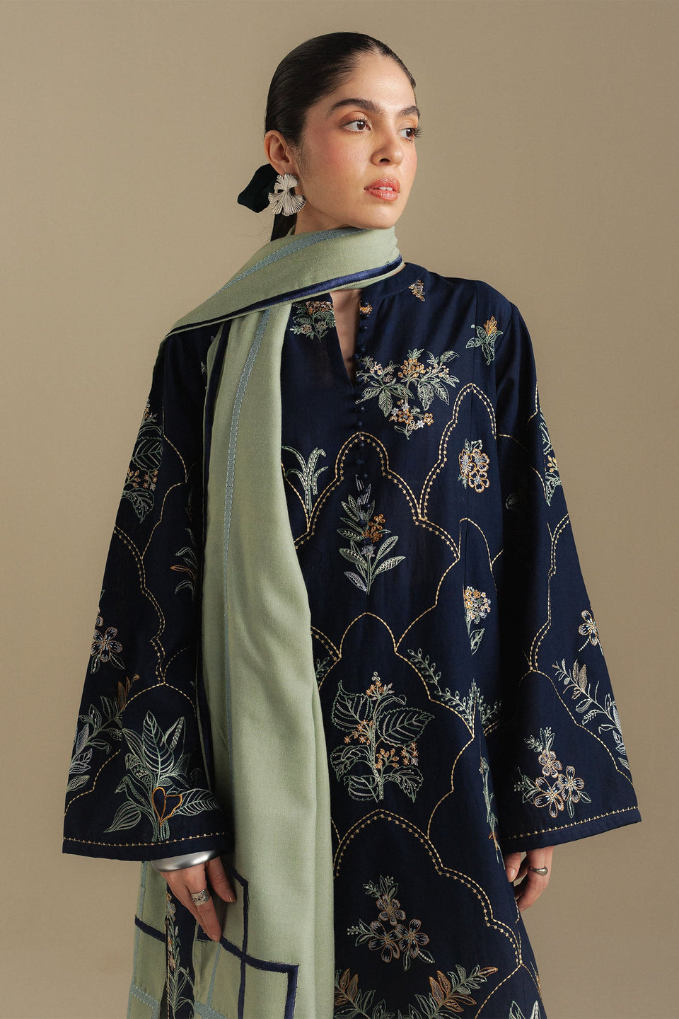 COCO BY ZARA SHAHJAHAN|WINTER UNSTITCHED'25-AMBER -1B