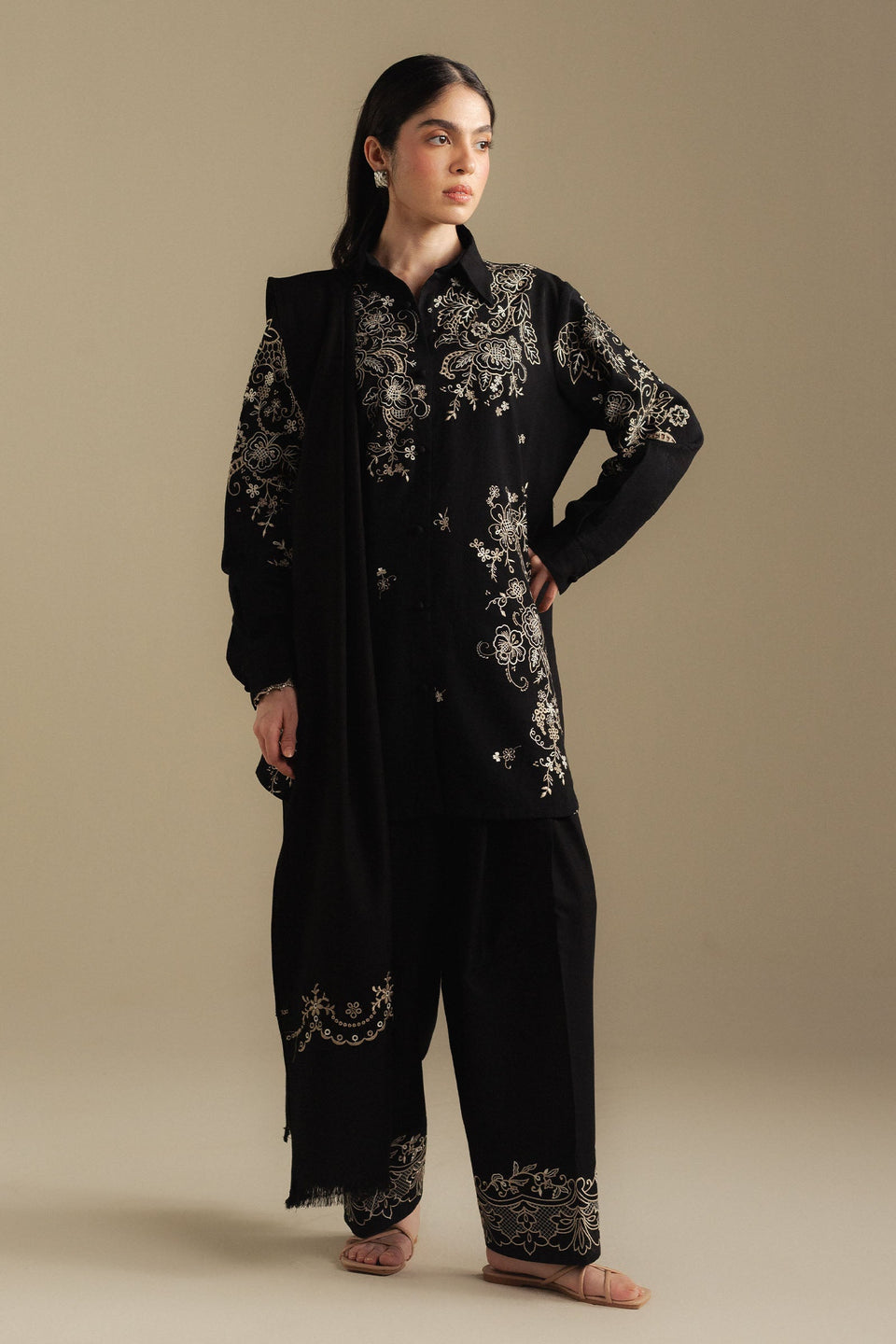 COCO BY ZARA SHAHJAHAN | WINTER UNSTITCHED'25-LAUREL - 9A