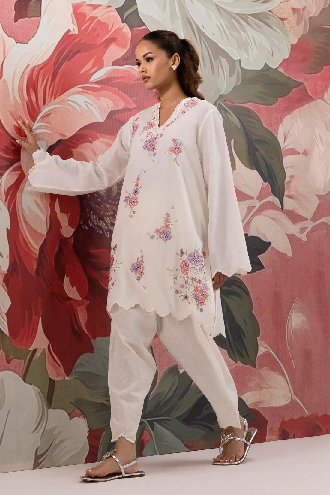 Sana Safinaz |Pre-Fall Collection '25 - Stitched Cotton Embroidered Shirt + Shalwar SS25ESE887P2T