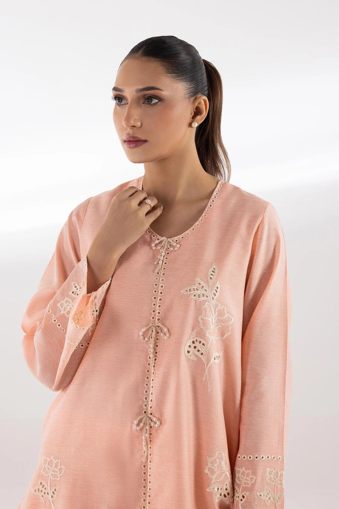 Sana Safinaz Pre-Fall Collection '25 - Stitched Embroidered Signature Chambray Shirt SS25SGE407