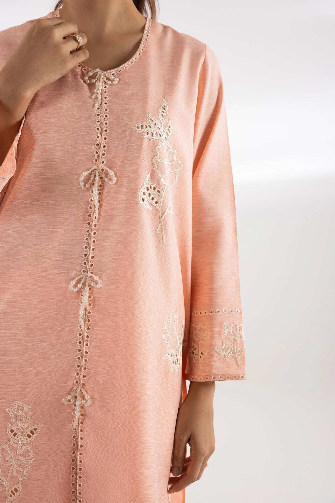 Sana Safinaz Pre-Fall Collection '25 - Stitched Embroidered Signature Chambray Shirt SS25SGE407