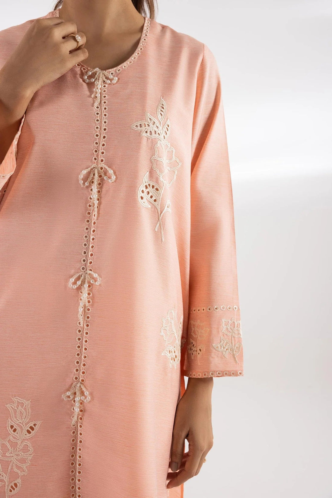 Sana Safinaz Pre-Fall Collection '25 - Stitched Embroidered Signature Chambray Shirt SS25SGE407