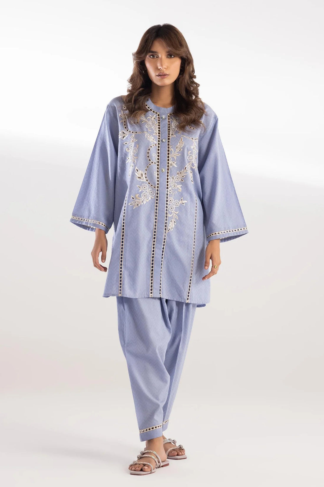 Sana Safinaz | Pre-Fall Collection '25 - Stitched Jacquard Shirt + Shalwar SS25ESE889P2T