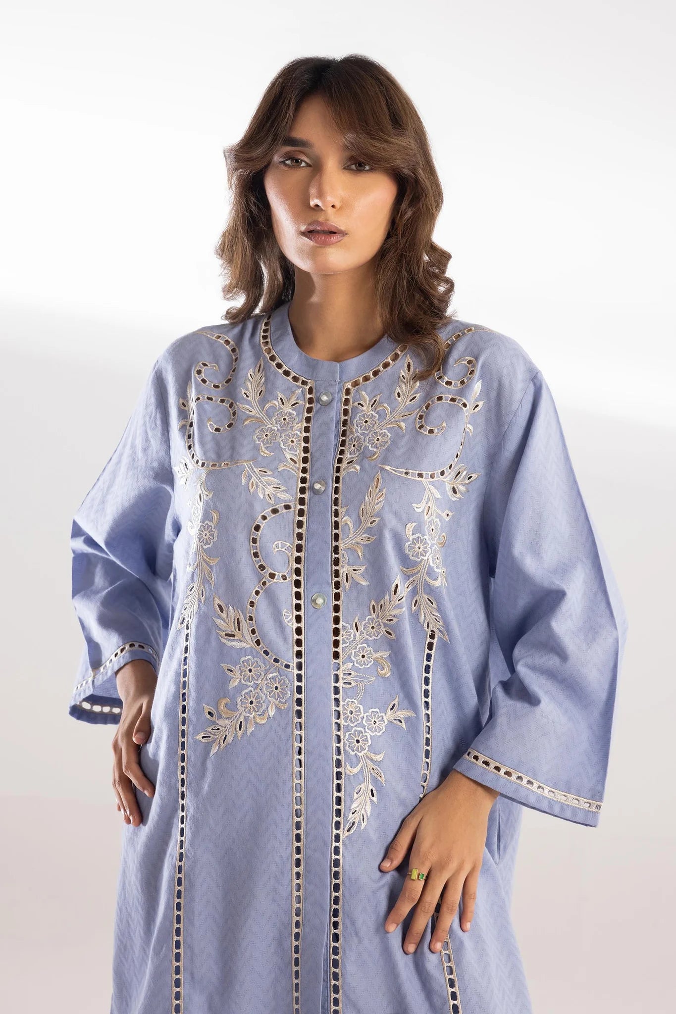 Sana Safinaz | Pre-Fall Collection '25 - Stitched Jacquard Shirt + Shalwar SS25ESE889P2T