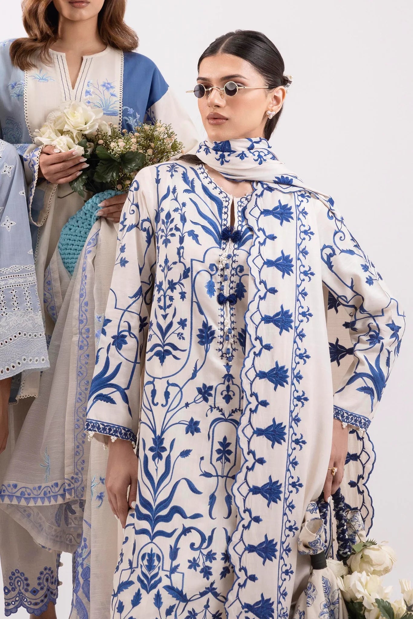 Sana Safinaz |Pre-Fall Collection '25 - Stitched Embroidered Raw Silk Suit SS25SGE343P3
