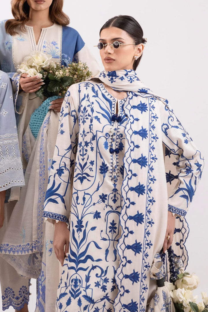 Sana Safinaz |Pre-Fall Collection '25 - Stitched Embroidered Raw Silk Suit SS25SGE343P3