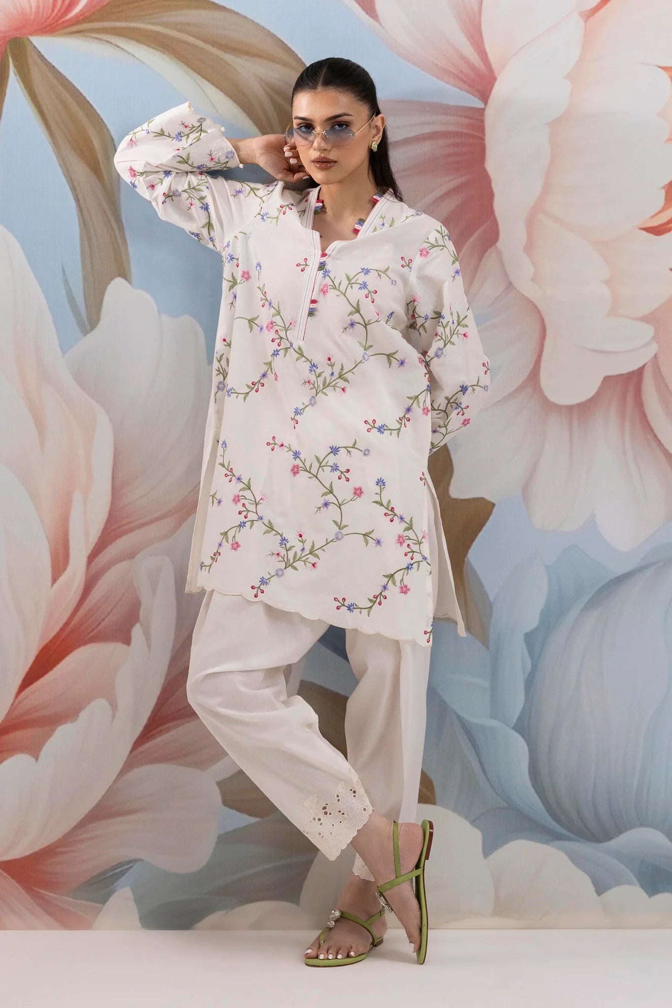 Sana Safinaz |Pre-Fall Collection '25 - Stitched Embroidered Dobby Shirt SS25ESE874