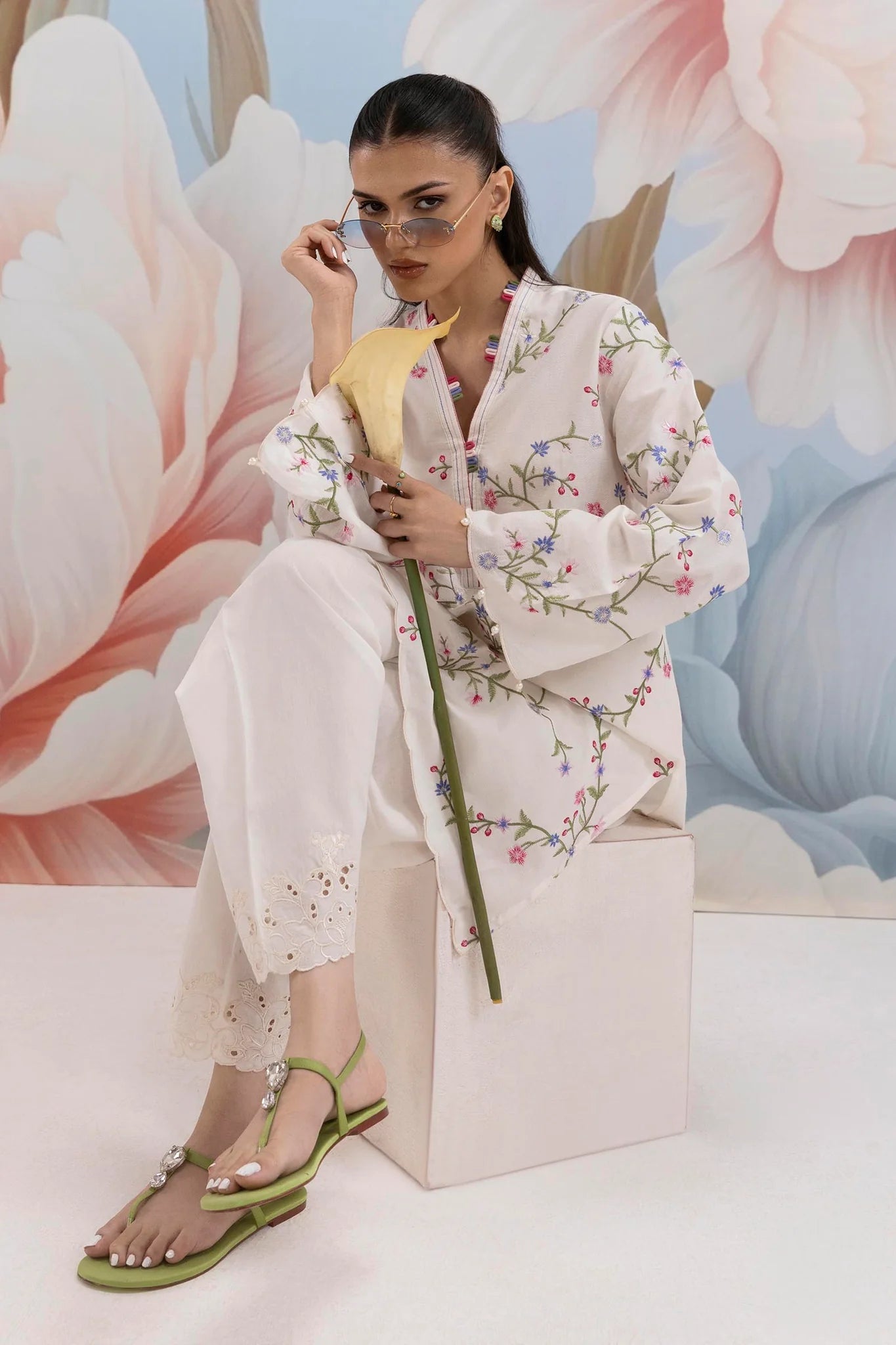 Sana Safinaz |Pre-Fall Collection '25 - Stitched Embroidered Dobby Shirt SS25ESE874