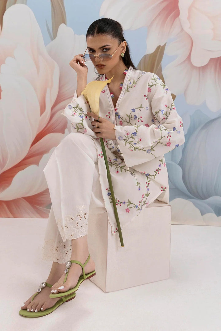 Sana Safinaz |Pre-Fall Collection '25 - Stitched Embroidered Dobby Shirt SS25ESE874