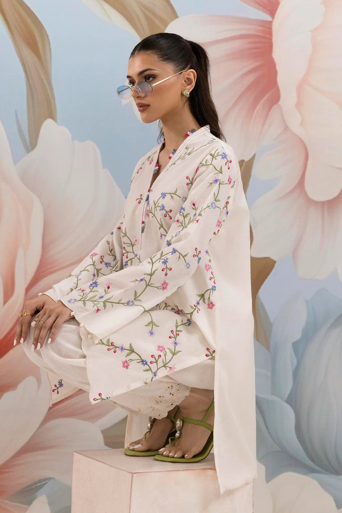 Sana Safinaz |Pre-Fall Collection '25 - Stitched Embroidered Dobby Shirt SS25ESE874
