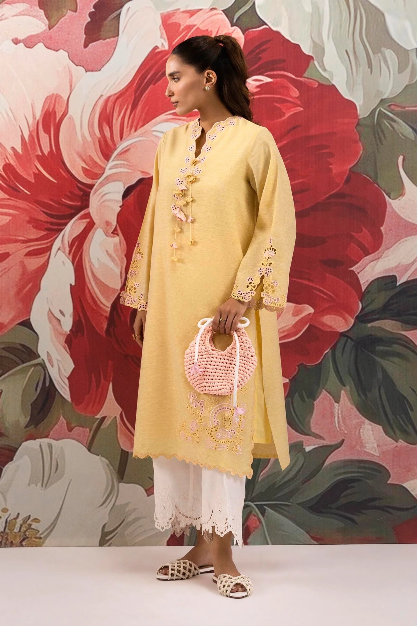 Sana Safinaz |Pre-Fall Collection '25 - Stitched Embroidered Chambrey Shirt SS25SGE404