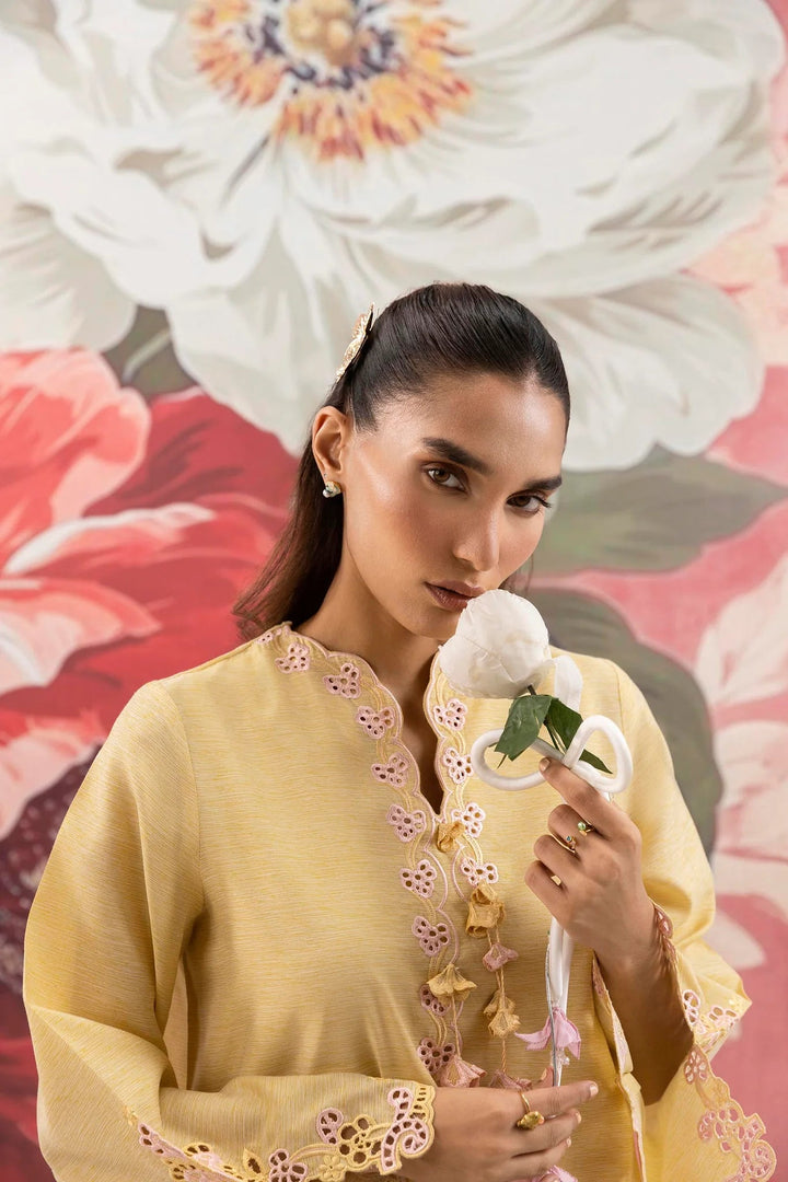 Sana Safinaz |Pre-Fall Collection '25 - Stitched Embroidered Chambrey Shirt SS25SGE404