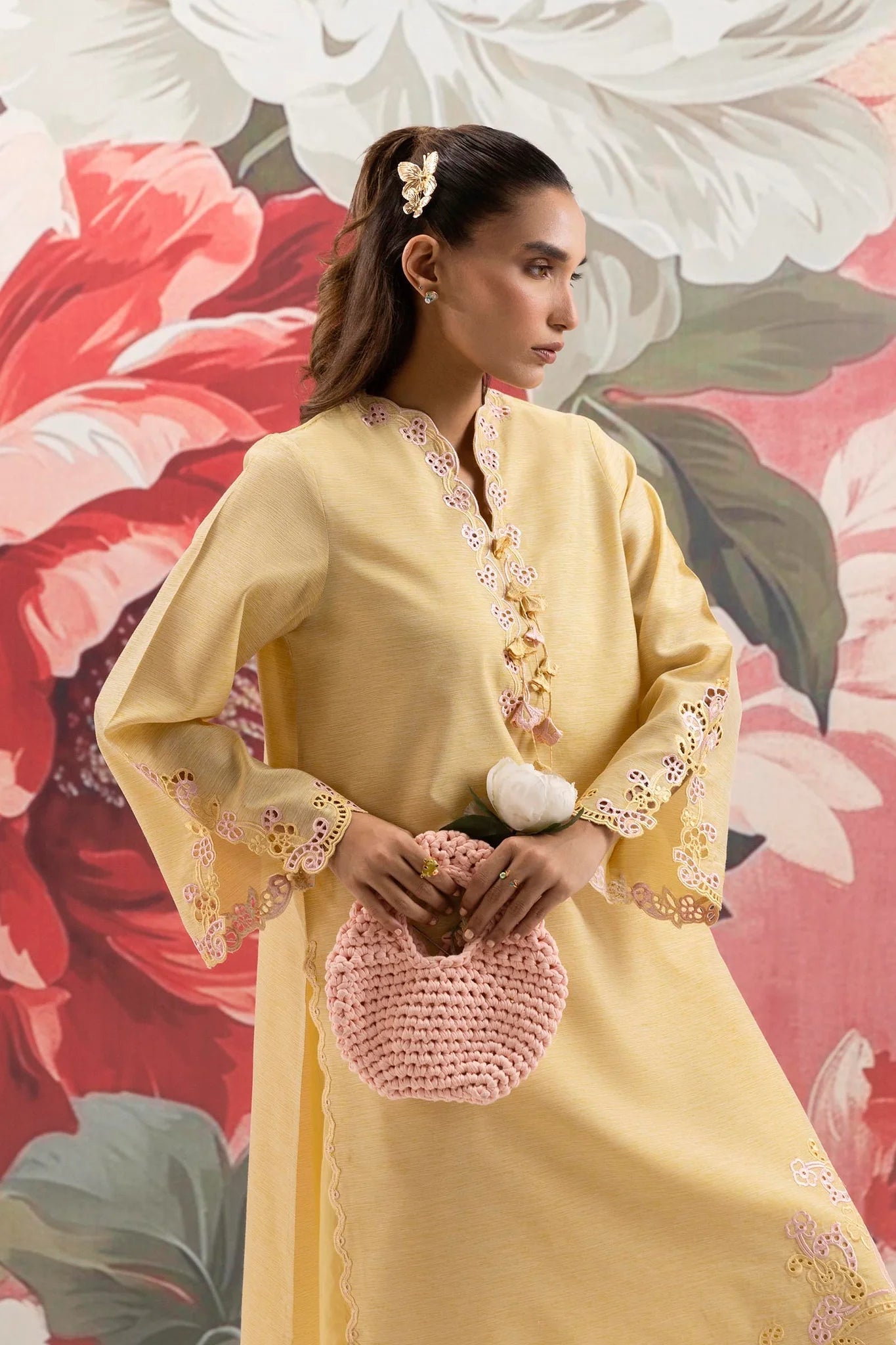 Sana Safinaz |Pre-Fall Collection '25 - Stitched Embroidered Chambrey Shirt SS25SGE404