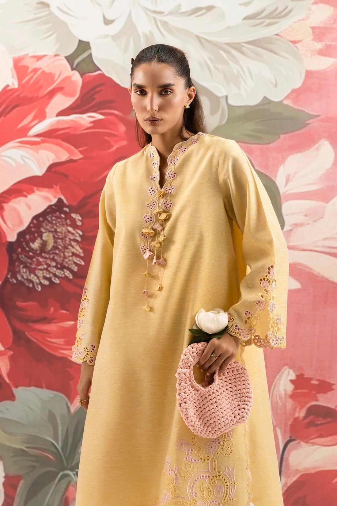 Sana Safinaz |Pre-Fall Collection '25 - Stitched Embroidered Chambrey Shirt SS25SGE404