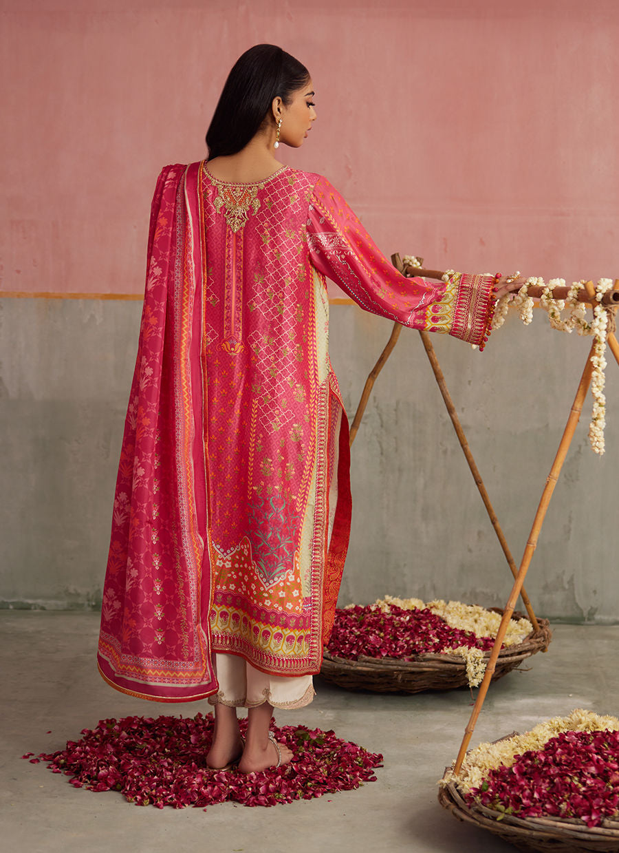 Farah Talib Aziz Mayna Festive Prints '25 - Selin Crimson Shirt And Dupatta
