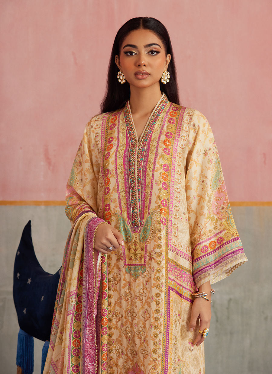 Farah Talib Aziz Mayna Festive Prints '25 - Isa Ivory Shirt and Dupatta