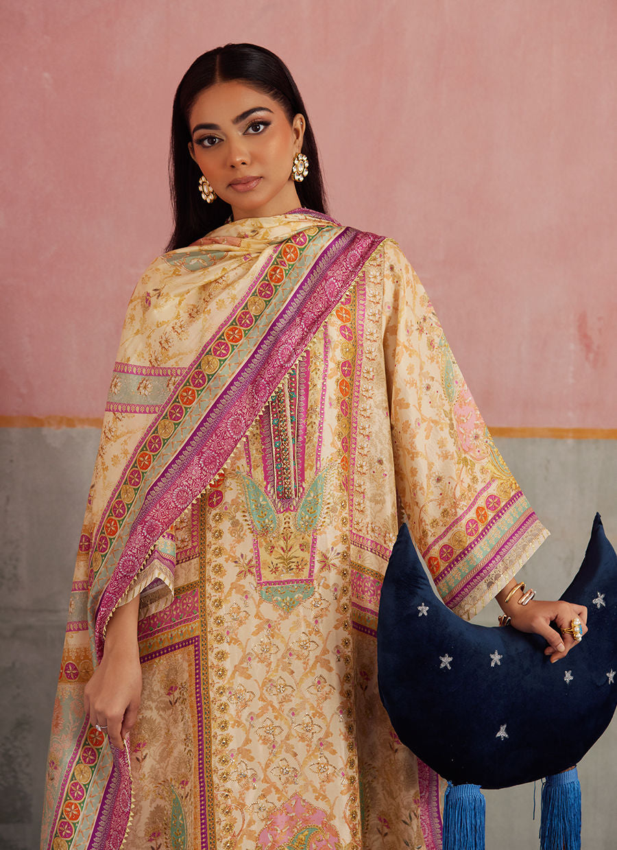 Farah Talib Aziz Mayna Festive Prints '25 - Isa Ivory Shirt and Dupatta